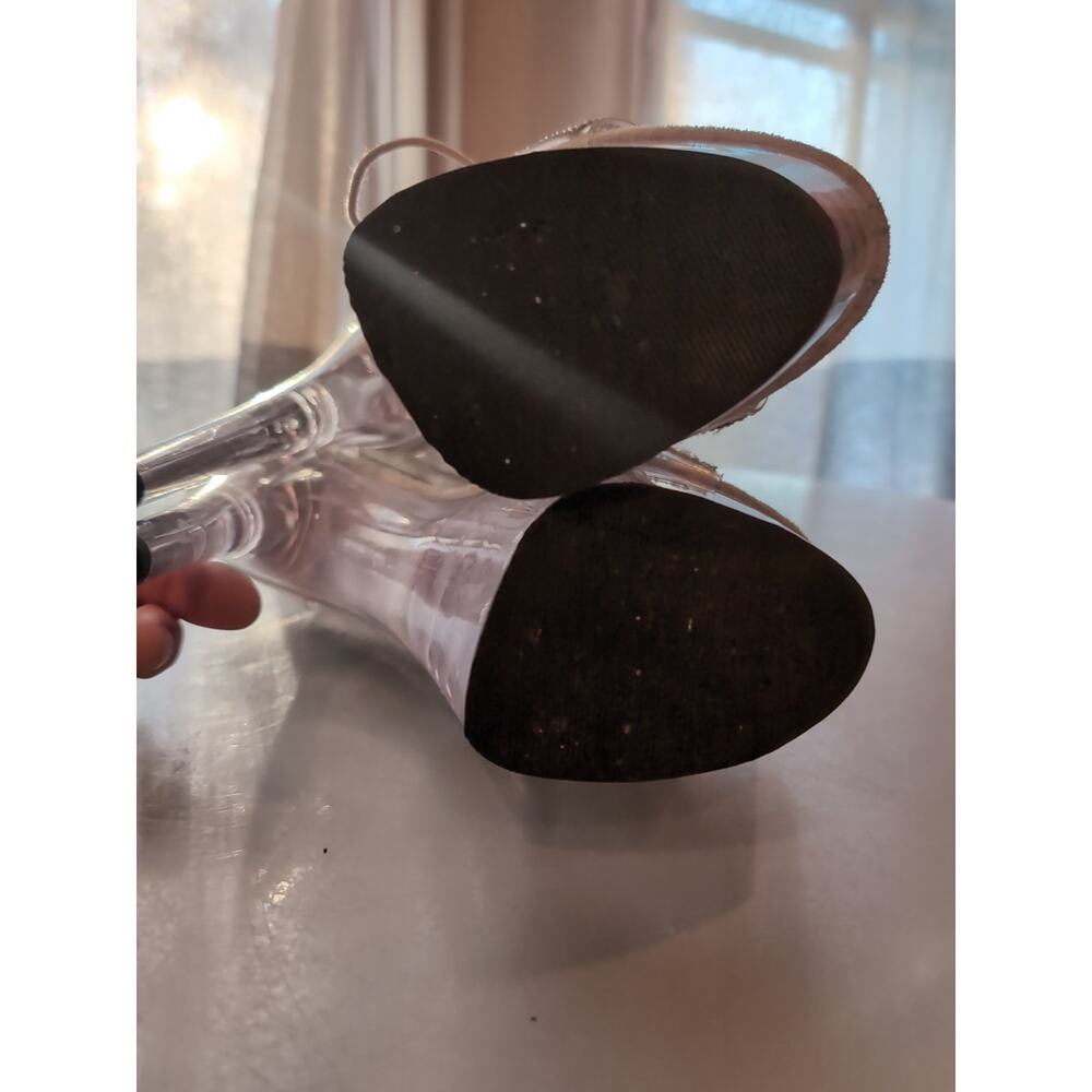 PleaserAdore 727RSSize 7 Ankle Wrap Back Zip 6.5" Heel 2.5" Platform Crystal - Picture 12 of 16